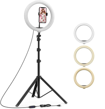TecGola 10 inch LED Selfie Ring Light With Stand