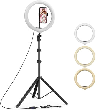 TecGola 12 inch LED Selfie Ring Light With Stand