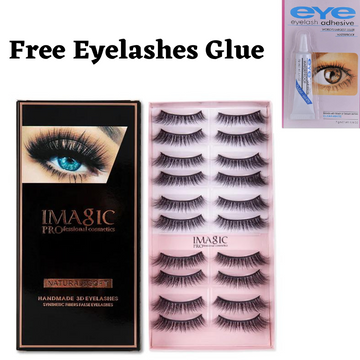 Imagic PROfessional Synthetic Fibers False Eyelashes (Pack of 10)