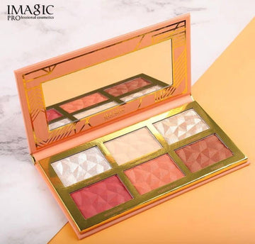 Imagic PROfessional Cosmetics 6 COLOR HIGHLIGHT,BLUSH AND CONTOUR PALETTE 24.g