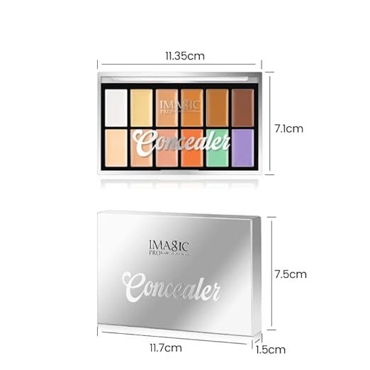 IMAGIC PROfessional 12 COLOR CONCEALER PALETTE DIMENSIONS