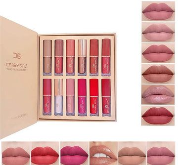 Crazy Girl Liquid Matte Lipstick 12 pcs set Waterproof Long lasting