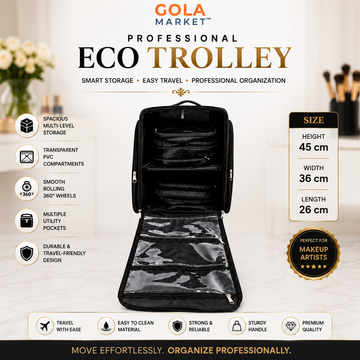 GolaMarket Professional ECO Makeup Trolley with 5 Pouch (45cmX36cmX25cm)