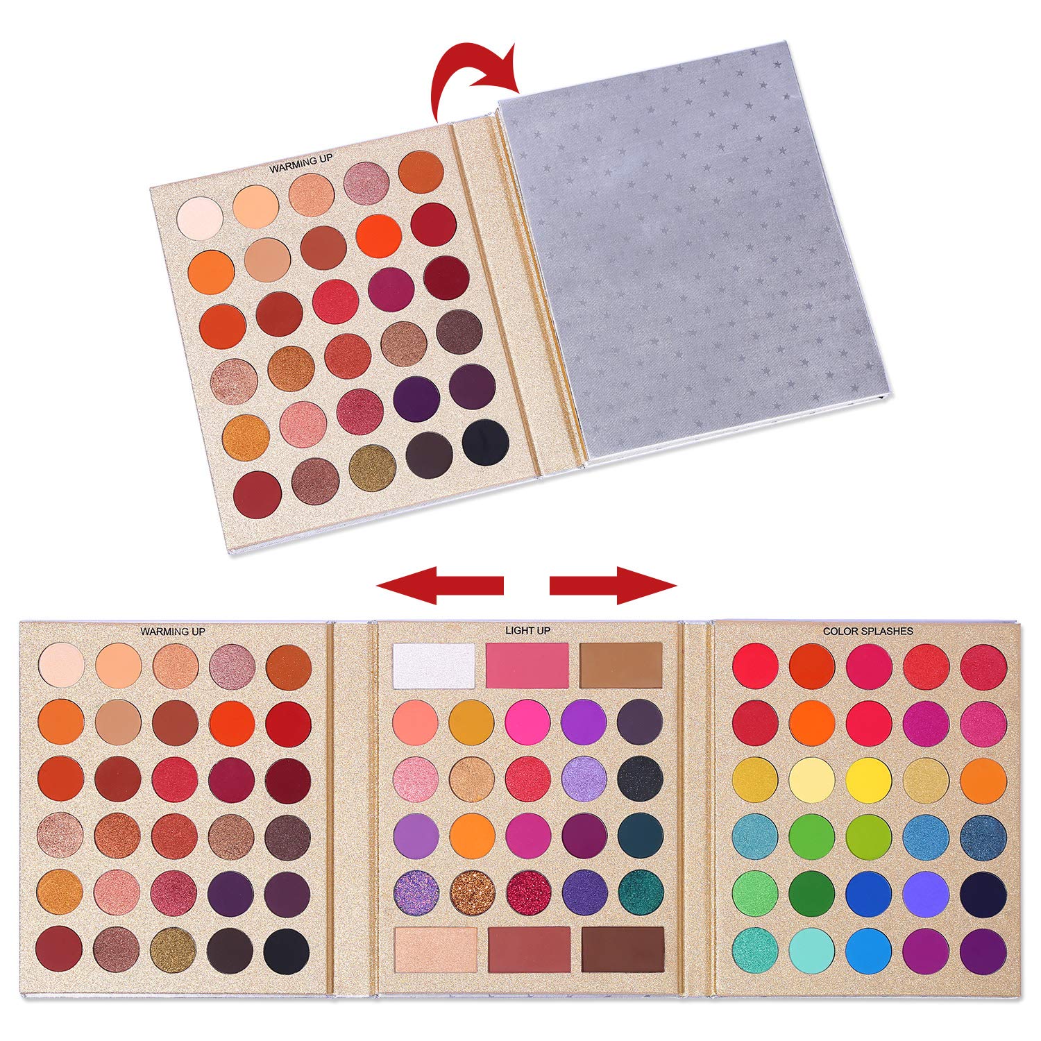 Pretty All Set Eyeshadow Palette Holiday Gift Set Pro 86 Colors Makeup Kit Matte Shimmer Eye Shadow Highlighters Contour Blush Powder All In One Makeup Pallet