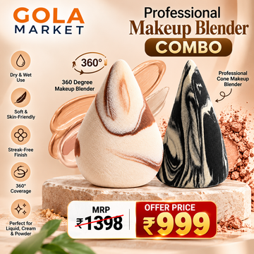 GolaMarket Professional Cone + 360 Degree Combo Makeup Blender