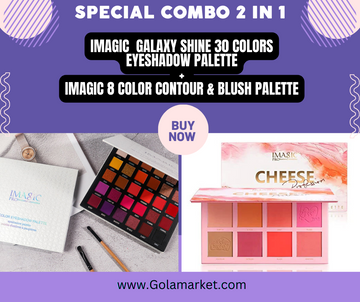 (Combo of 2) Imagic Galaxy Shine 30 Colors Eyeshadow Palette + IMAGIC 8 COLOR CONTOUR & BLUSH PALETTE