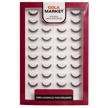 GolaMarket 20 Pair Natural Mink Eyelashes