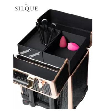 Silque Midnight Gold Professional Makeup Trolly Vanity (Black + Rose Gold) SBGMV1