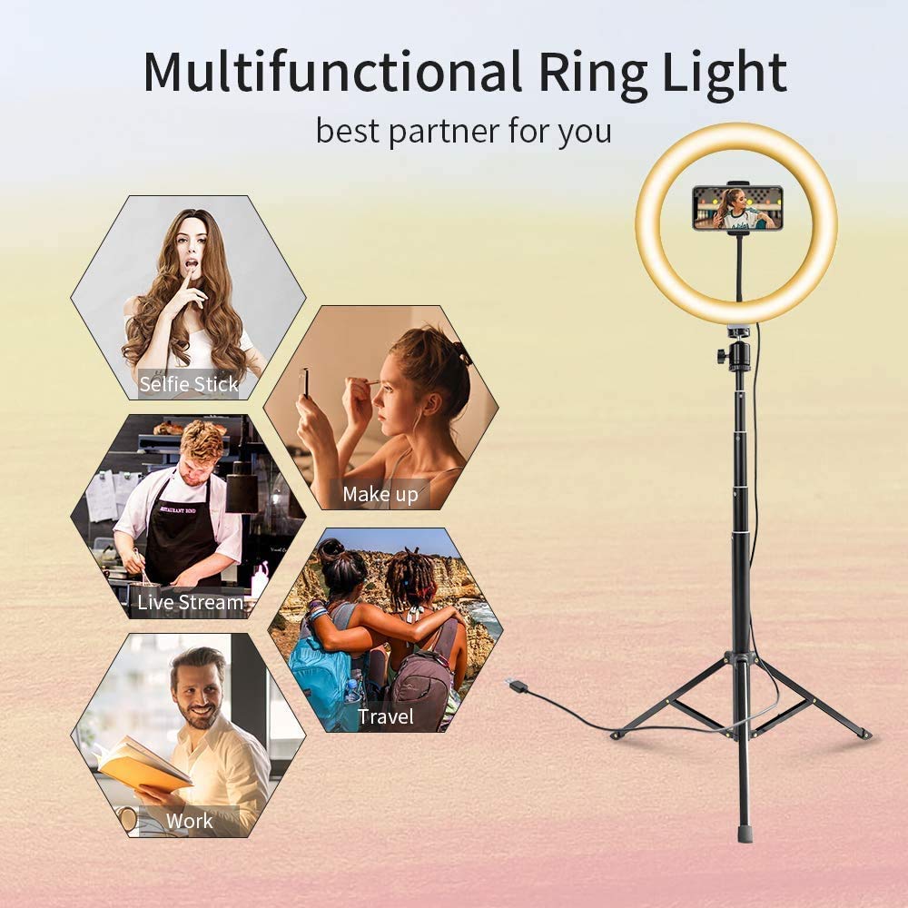 TecGola 14 Inch LED Selfie ring light with Tripod Stand