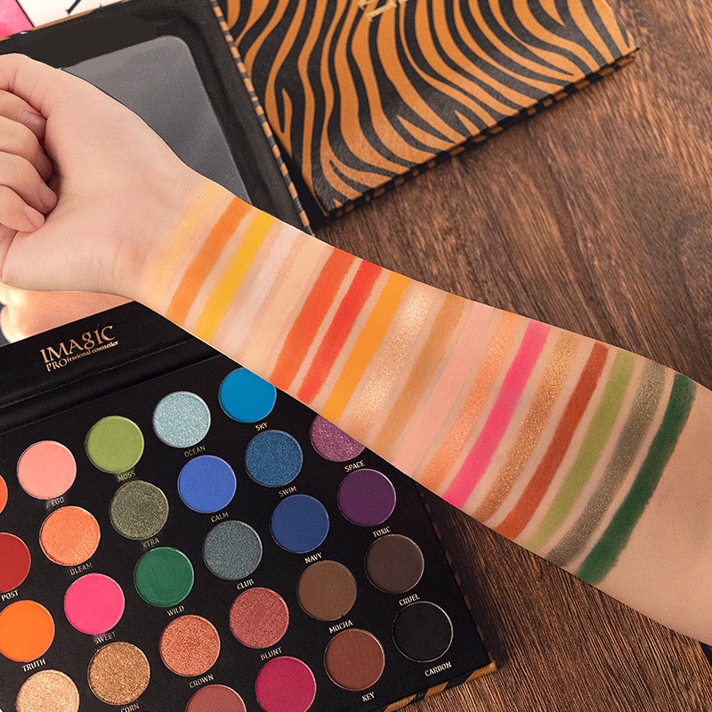 Imagic Professional Cosmetics Zebra Pattern 35 Colors Eyeshadow Palette swatches color 