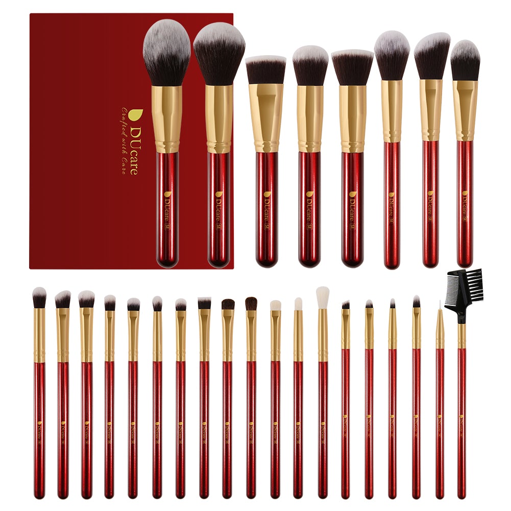 DUcare CLASSIC RED - 27 in 1 DUcare Professional Makeup Brushes Set