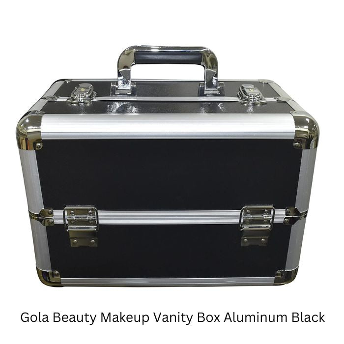 Gola Beauty Makeup Vanity Box Aluminum Black (36L X 23W X 26H cm)