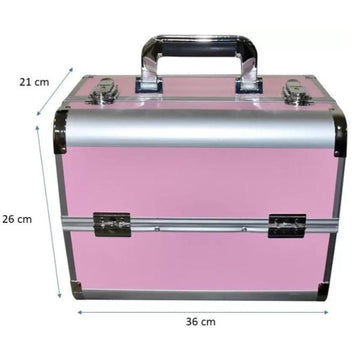 Gola Beauty Makeup Vanity Box Aluminum Pink (32L X 26W X 21H cm)