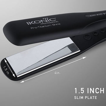 Ikonic Pro Titanium Shine Hair Straightener (Black)