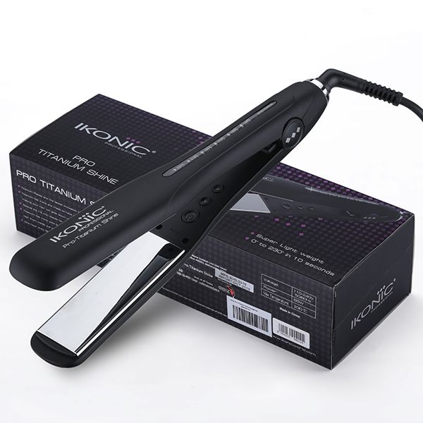 Ikonic Pro Titanium Shine Hair Straightener Black