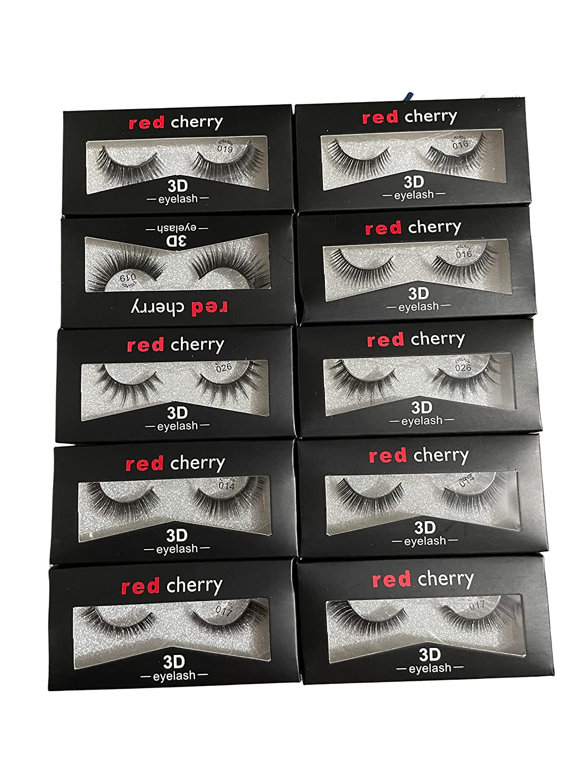 Red Cherry 3D Eyelashes  (Pack of 10)