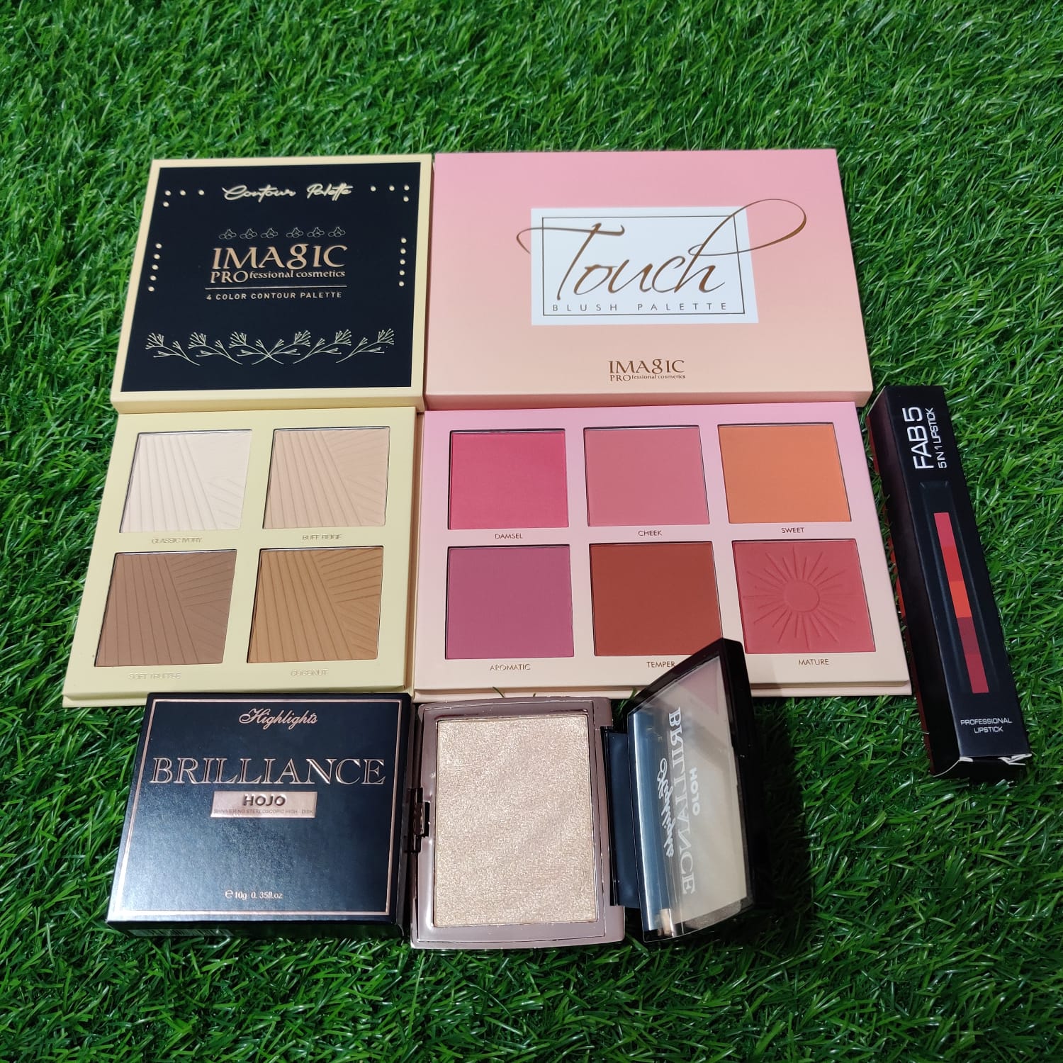 Imagic + Hojo (3 in 1 Combo) - Contour + Blush + Highlighter - Get Free 5 in 1 Lipstick